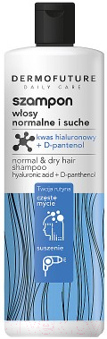 Шампунь для волос DermoFuture Daily Care с гиалуроновой кислотой и Д-пантенолом (380мл)