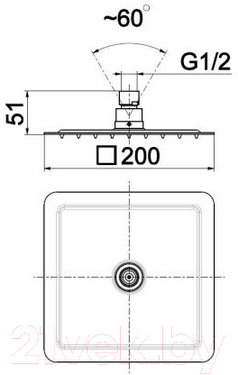 Лейка верхнего душа Armatura 842-350-00-BL