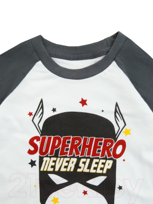 Пижама детская Amarobaby Superheroes Mask / AB-OD21-SM11/11-86 (серый, р. 86)