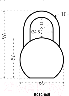 Изображение товара Замок навесной Аллюр ВС1С-865 (хром)