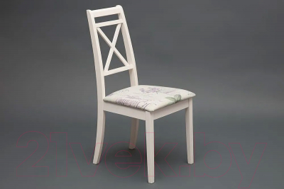 Стул Tetchair Picasso 45x53x97 (дерево гевея/Ivory White/слоновая кость/ткань прованс №13)