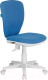 Кресло детское Бюрократ KD-W10 (голубой 26-24/пластик белый) - 