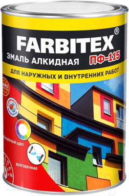 Эмаль Farbitex ПФ-115 (400г, белый)