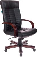 Кресло офисное Бюрократ KB-10 WALNUT (черный искусственная кожа/дерево) - 