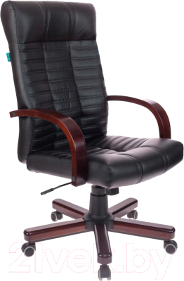 Кресло офисное Бюрократ KB-10 WALNUT (черный искусственная кожа/дерево)