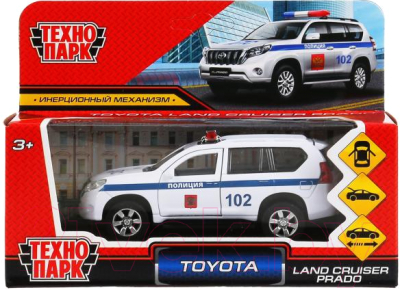 Автомобиль игрушечный Технопарк Toyota Полиция / PRADO-P-WH (белый)