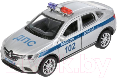 Автомобиль игрушечный Технопарк Renault Arkana Полиция / ARKANA-12POL-SR (серебристый)
