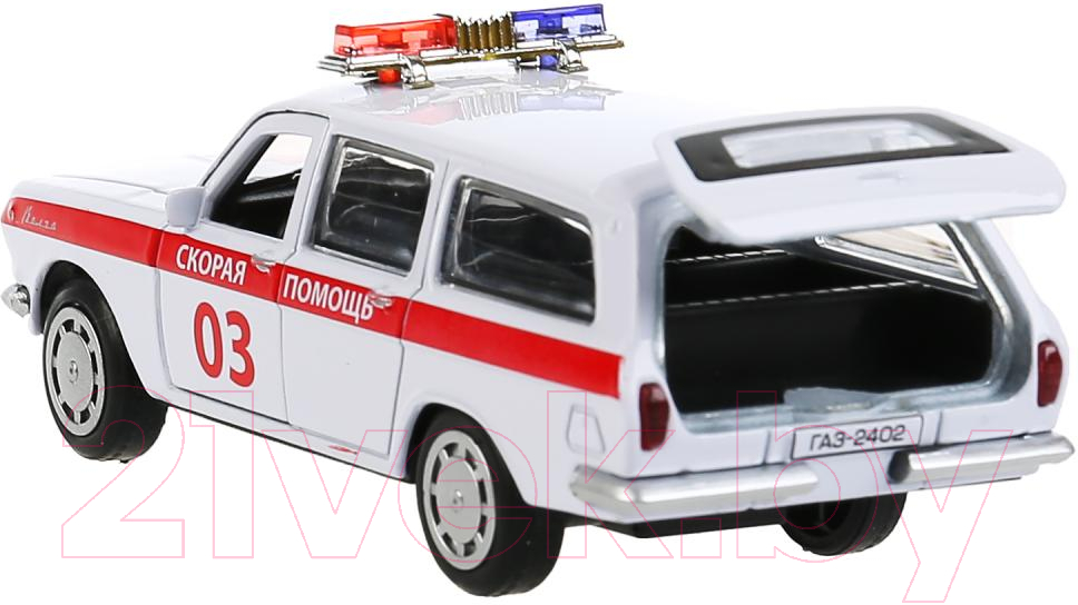 Автомобиль игрушечный Технопарк Газ 2402 Волга Скорая / 2402-12AMB-WH — фото 3