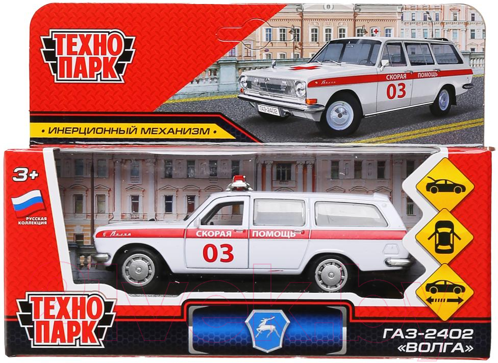 Автомобиль игрушечный Технопарк Газ 2402 Волга Скорая / 2402-12AMB-WH — фото 5
