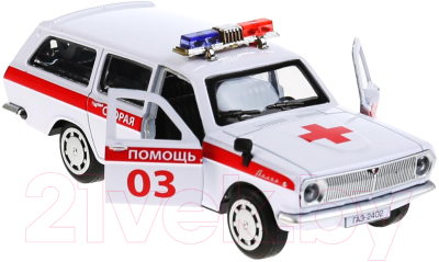 Автомобиль игрушечный Технопарк Газ 2402 Волга Скорая / 2402-12AMB-WH