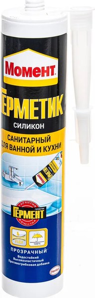Герметик силиконовый Момент Санитарный для ванной и кухни (280мл, прозрачный)