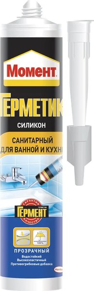 Герметик силиконовый Момент Санитарный для ванной и кухни (280мл, прозрачный)