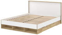 Двуспальная кровать Интерлиния SC-К160 160x200 (дуб золотой/белый платинум) - 