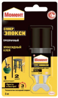 Клей Момент Супер Эпокси двухкомпонентный (6мл, шприц, прозрачный) - 