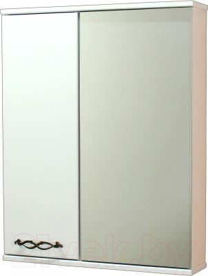 Шкаф с зеркалом для ванной СанитаМебель Джаст 12.600 (левый)