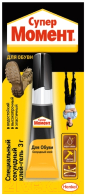 Изображение товара Клей Момент Супер гель для обуви. Секундный (3г, мультикарта)