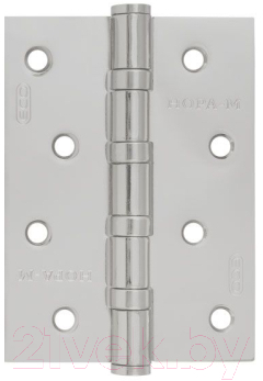 Петля дверная Нора-М 4-4 BB FHP-ECO 100х70х2.5 (матовый хром)