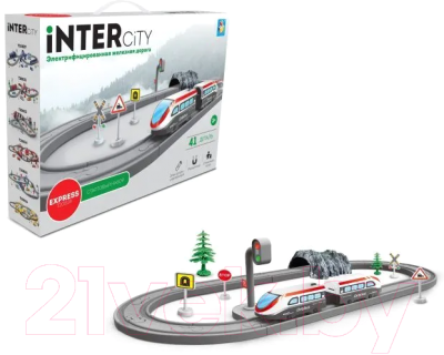 Изображение товара Железная дорога игрушечная 1Toy InterCity Express Стартовый набор / Т20828