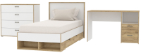 Комплект мебели для спальни Интерлиния Scandi-1 (дуб золотой/белый платинум) - 