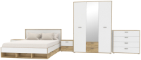 Комплект мебели для спальни Интерлиния Scandi-3 (дуб золотой/белый платинум) - 