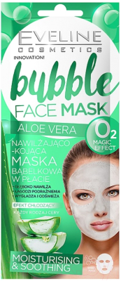 

Маска для лица тканевая Eveline Cosmetics, Bubble Face Mask Увлажняюще-успокаивающая