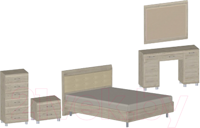 Комплект мебели для спальни Лером Мелисса №1 (гикори джексон светлый)