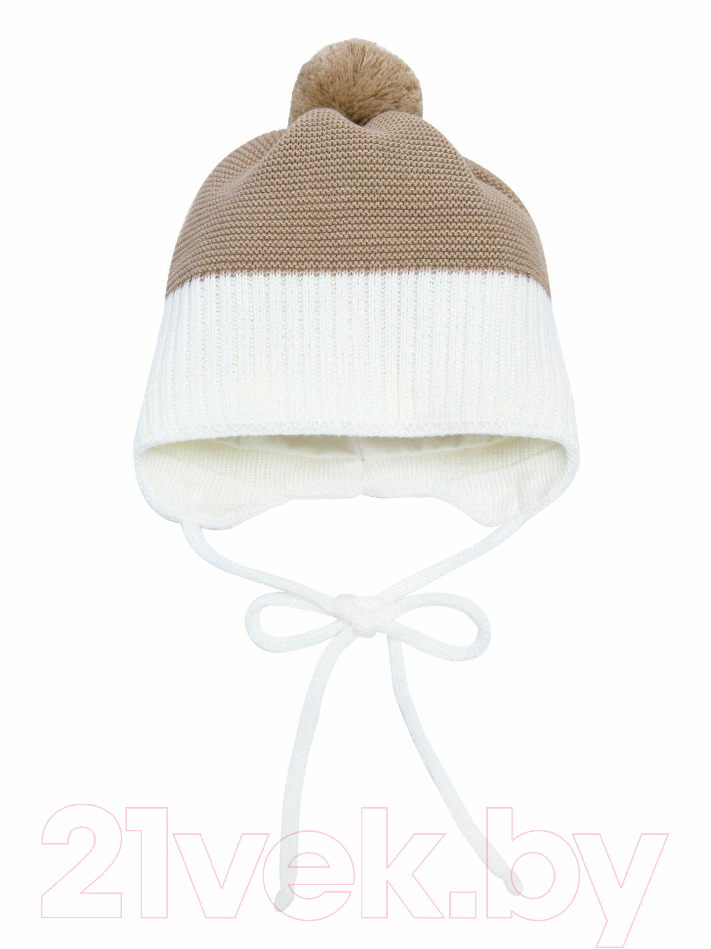 Шапочка для малышей Amarobaby Pure Love Wind / AB-OD21-PLW16/03-40 (бежевый, р-р. 40-42) — фото 2