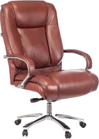 Кресло офисное Бюрократ T-9925SL (светло-коричневый Leather Eichel/хром) - 
