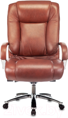 Кресло офисное Бюрократ T-9925SL (светло-коричневый Leather Eichel/хром)