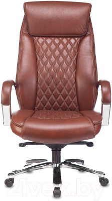 Кресло офисное Бюрократ T-9924SL (светло-коричневый Leather Eichel/хром)