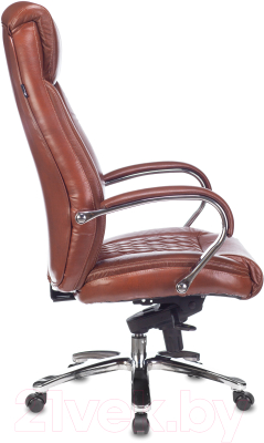 Кресло офисное Бюрократ T-9924SL (светло-коричневый Leather Eichel/хром)