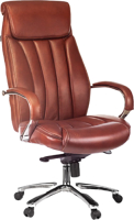 Кресло офисное Бюрократ T-9922SL (светло-коричневый Leather Eichel/хром) - 