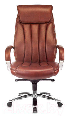 Кресло офисное Бюрократ T-9922SL (светло-коричневый Leather Eichel/хром)