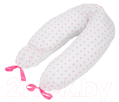 Подушка для беременных Roxy-Kids Премиум / ART0134 (белый/розовый горошек)