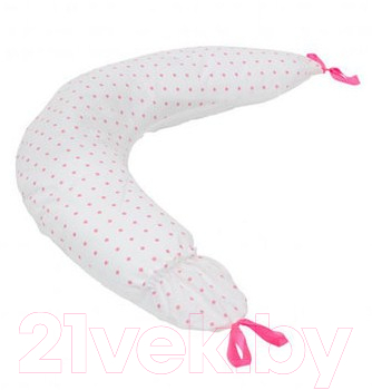 Подушка для беременных Roxy-Kids Премиум / ART0134 (белый/розовый горошек)