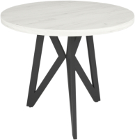Обеденный стол Дабер 001 круглый / С1.10.2.1 (опора металл черный/дуб крафт белый) - 