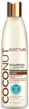 Шампунь для волос Kativa Coconut Восст-й с органич. кокосовым маслом для поврежд. волос (250мл)