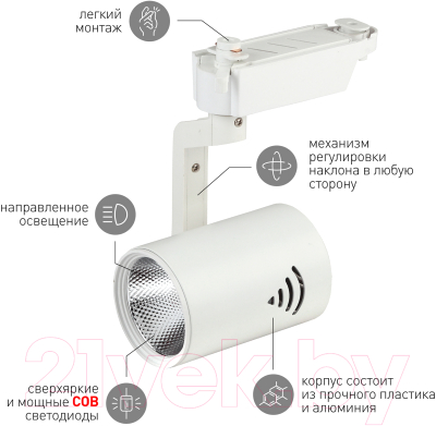 Трековый светильник ЭРА TR1-20 WH / Б0032098 (белый)