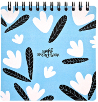 Альбом для рисования Be Smart Simple Белые цветы / N2601 (голубой) - 