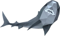 Объемная модель Paperraz Акула Жанна / PP-1AKU-3SGB - 