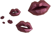

Объемная модель Paperraz, Поцелуи / PP-1LIP-RED