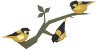 Объемная модель Paperraz Птички / PP-1PTC-2GB (золото) - 