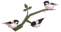 Объемная модель Paperraz Птички / PP-1PTC-2PB (розовый) - 