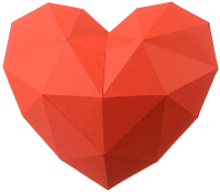 Объемная модель Paperraz Сердце / PP-2HRT-RED (красный) - 