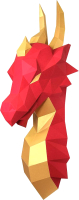 Объемная модель Paperraz Дракон Агафон / PP-1DRA-2RG (красный) - 