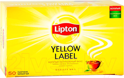Чай пакетированный Lipton Yellow Label черный (50пак)