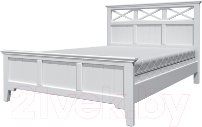 Полуторная кровать Bravo Мебель Грация 5 140x200 (белый античный/белый)