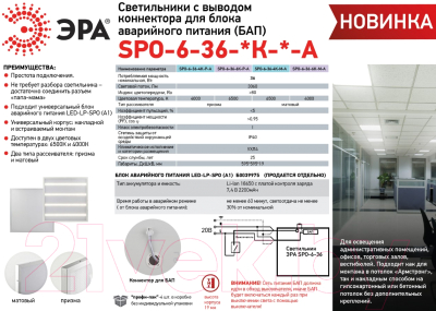 Панель светодиодная ЭРА SPO-6-36-4K-P-A / Б0047783