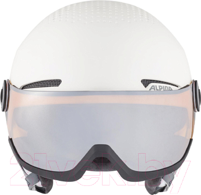 Шлем горнолыжный Alpina Sports 2021-22 Albona Visor / A9228-12 (р-р 51-55, матовый белый)