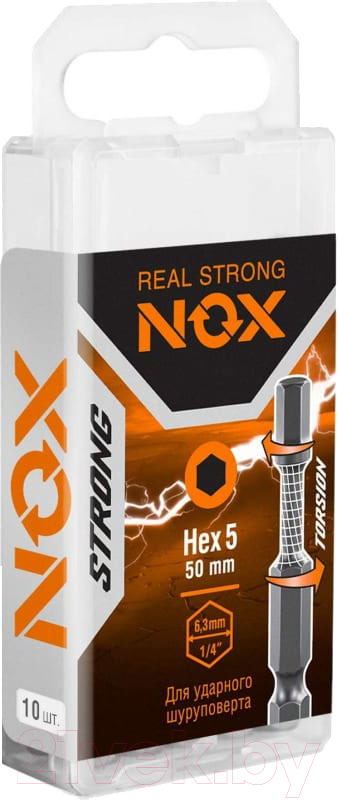 Набор бит Nox Strong Torsion E6.3 Hex-5-50 / 338550 (10шт)